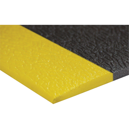 Airsoft Anti-Fatigue Mat, Pebbled, 3' x 5' x 3/8", Black/Yellow, PVC Sponge Ontario Safety Products