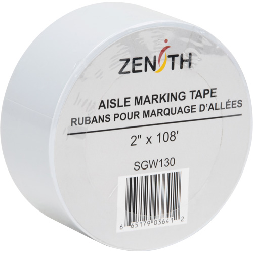 Ruban pour marquage d'all&eacute;es, 2" x 108', PVC, Blanc Ontario Safety Products