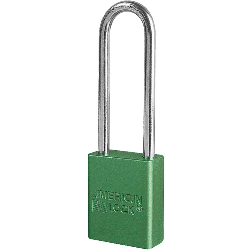 American Lock&reg; Safety Padlock, Green, Keyed Different, Aluminum, 1-1/2" Width Ontario Safety Products