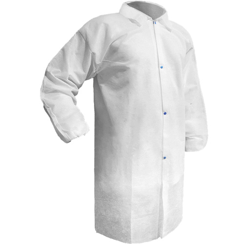 Care Lab Coat, Polypropylene, White, Large Ontario Safety Products