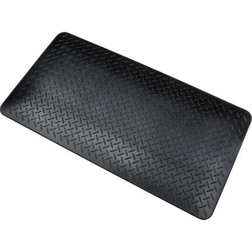 Anti-Fatigue Matting, Diamond, 1-2/3' x 3-1/4' x 3/4", Black, Polyurethane Ontario Safety Products