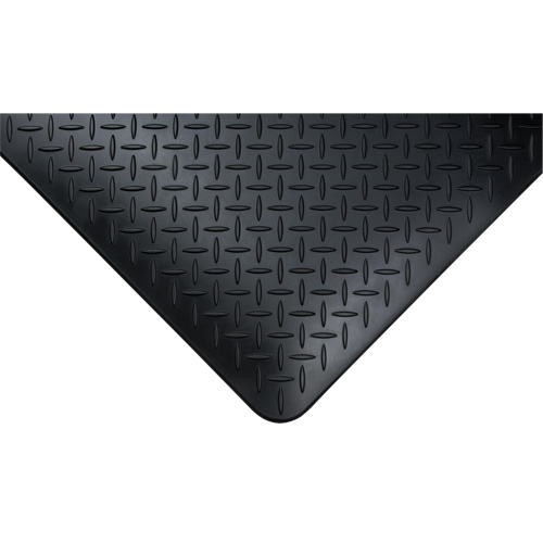 Anti-Fatigue Matting, Diamond, 1-2/3' x 3-1/4' x 3/4", Black, Polyurethane Ontario Safety Products