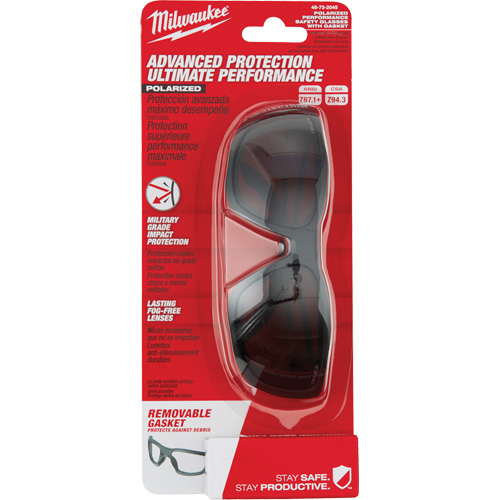 Lunettes de s&eacute;curit&eacute; performantes avec joint, Lentille Noir, Polaris&eacute;, R&eacute;pond ou surpasse la norme CSA Z94.3 Ontario Safety Products