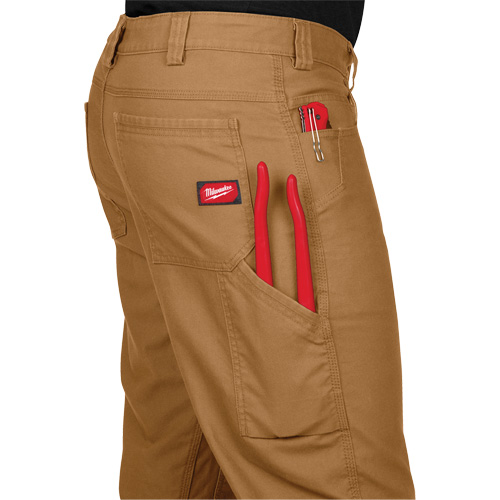 Pantalon de travail flexible et robuste, Poly-coton/Spandex, Khaki, Taille 36, Entrejambe 34 Ontario Safety Products
