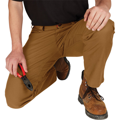Pantalon de travail flexible et robuste, Poly-coton/Spandex, Khaki, Taille 36, Entrejambe 34 Ontario Safety Products