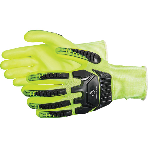 Gants antichocs &agrave; haute visibilit&eacute; r&eacute;sistants aux coupures Dexterity, Petit, Paume en Mousse de nitrile, Poignet &eacute;lastique Ontario Safety Products