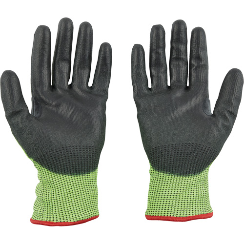 High Visibility Dipped Gloves, Size Small, 15 Gauge, Polyurethane Coated, Polyethylene Shell, ASTM ANSI Level A5 Ontario Safety Products