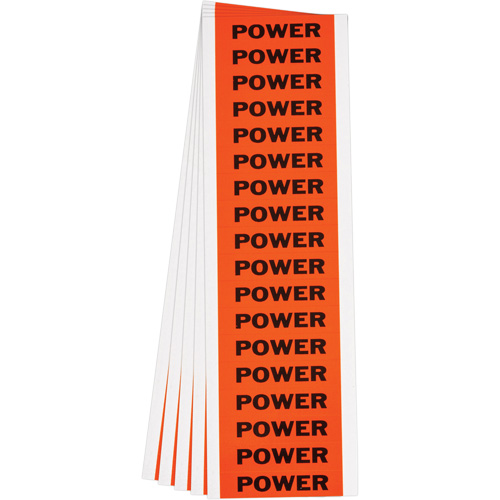 "Power" Conduit & Voltage Labels, 1/2" x 2-1/4", Cloth/Vinyl, English Ontario Safety Products