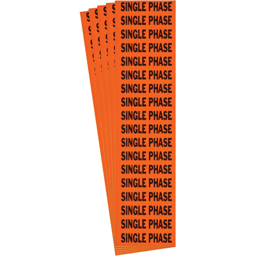 "Single Phase" Conduit & Voltage Labels, 1/2" x 2-1/4", Cloth/Vinyl, English Ontario Safety Products