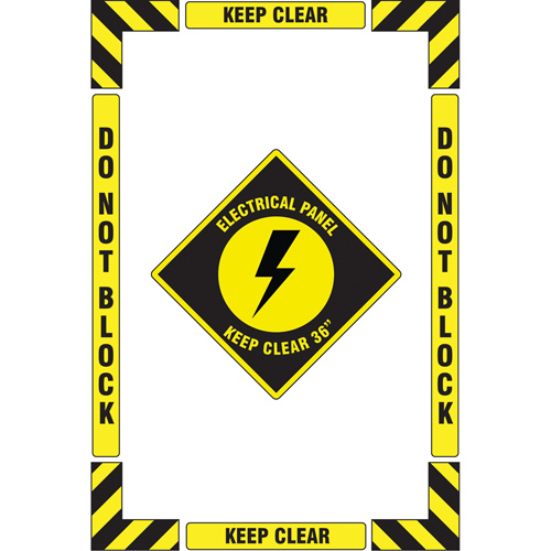 "Electrical Panel" Floor Marking Kit, Adhesive, English with Pictogram Ontario Safety Products