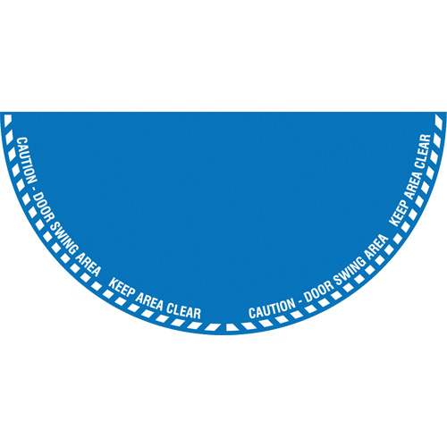 "Caution" Half Circle Swing Door Floor Sign, Adhesive, English with Pictogram Ontario Safety Products