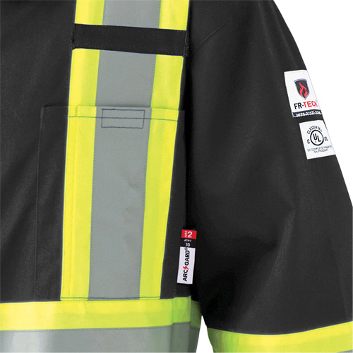 7702BK FR-Tech&reg; 88/12 FR Arc Rated Coveralls, Size 36, Black, 9.7 cal/cm² Ontario Safety Products