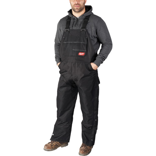 GridIron Regular Length Zip-To-Thigh Bib Overall, Men's, Large, Black Ontario Safety Products