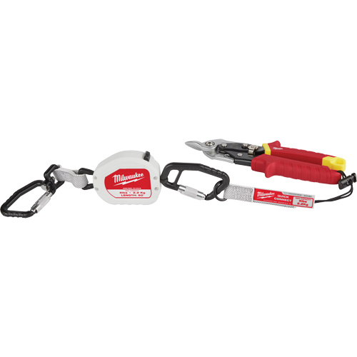 Quick-Connect Tool Lanyard, Retractable, Dual Carabiner Ontario Safety Products