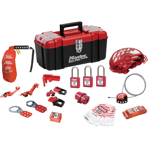 Standard Lockout Kit with Zenex Thermoplastic Locks, Electrical/Valve Kit, 27 Components Ontario Safety Products