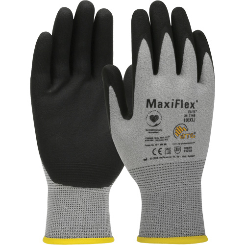Gants compatibles avec les &eacute;crans tactiles ultral&eacute;gers ATG MaxiFlex Elite, Grand, R&ecirc;vetement Nitrile, Calibre 18, Enveloppe en Nylon Ontario Safety Products