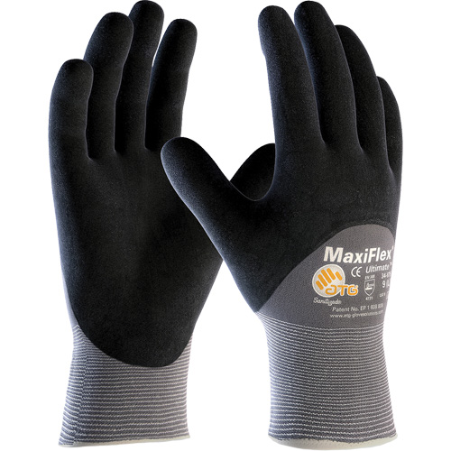 Gants compatibles avec les &eacute;crans tactiles ATG MaxiFlex Ultimate, Grand, R&ecirc;vetement Nitrile, Calibre 15, Enveloppe en Nylon/&eacute;lasthanne Ontario Safety Products