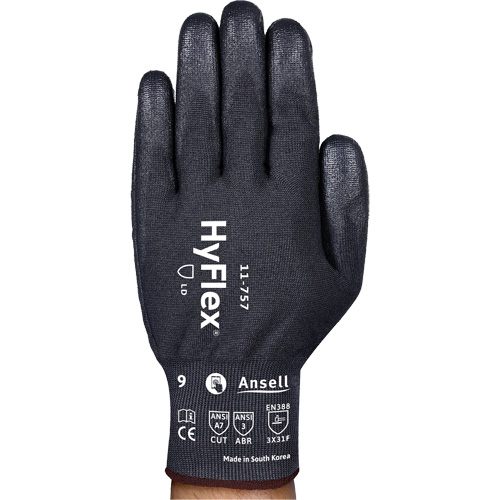 Gants r&eacute;sistant aux coupures Hyflex 11-757, Taille 8, Calibre 18, Rev&ecirc;tement Polyur&eacute;thane, Enveloppe en Intercept, ASTM ANSI niveau A7/EN 388 niveau F Ontario Safety Products