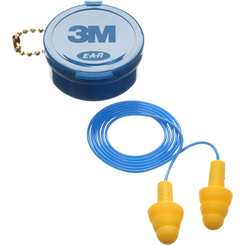 E-A-R Ultrafit Premolded Earplugs, Corded, Pair - Plastic Case, 25 dB NRR, One-Size Ontario Safety Products