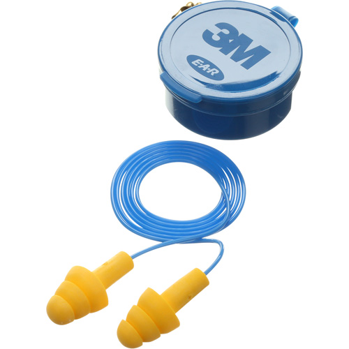 E-A-R Ultrafit Premolded Earplugs, Corded, Pair - Plastic Case, 25 dB NRR, One-Size Ontario Safety Products