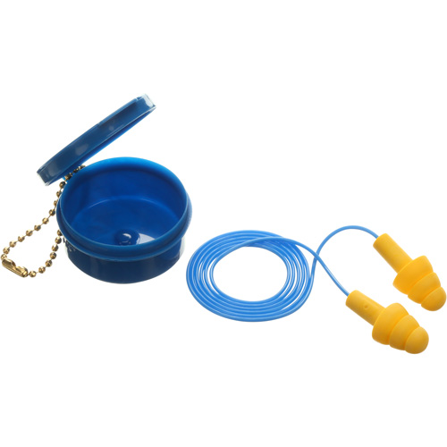 E-A-R Ultrafit Premolded Earplugs, Corded, Pair - Plastic Case, 25 dB NRR, One-Size Ontario Safety Products
