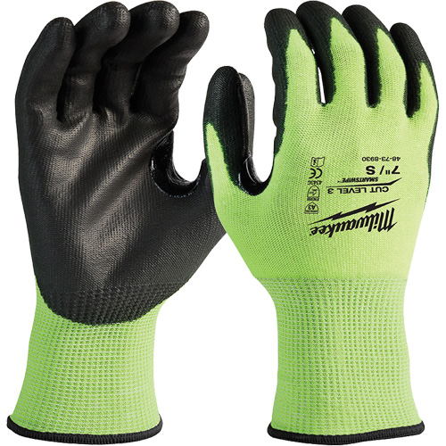 Gants haute visibilit&eacute; r&eacute;sistant aux coupures, Taille Petit, Calibre 15, Rev&ecirc;tement Nitrile/Polyur&eacute;thane, Enveloppe en Poly&eacute;thyl&egrave;ne, ANSI/ISEA 105 niveau 3 Ontario Safety Products