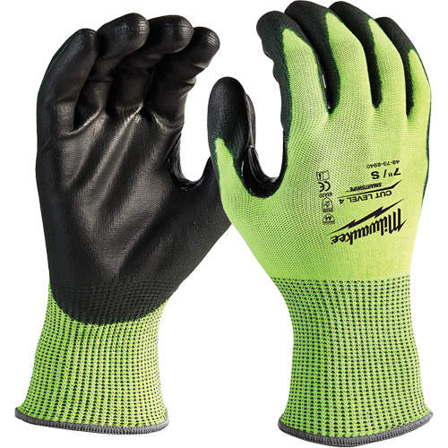 Gants haute visibilit&eacute; r&eacute;sistant aux coupures, Taille Petit, Calibre 13, Rev&ecirc;tement Nitrile/Polyur&eacute;thane, Enveloppe en Poly&eacute;thyl&egrave;ne, ANSI/ISEA 105 niveau 4 Ontario Safety Products