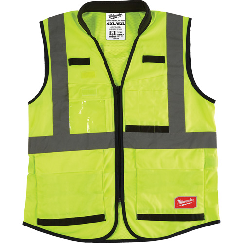 Performance Safety Vest, High Visibility Lime-Yellow, 4X-Large/5X-Large Ontario Safety Products