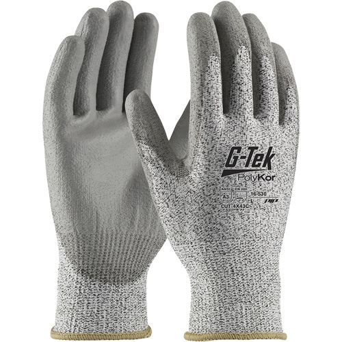 G-Tek&reg; PolyKor&reg; Cut-Resistant Glove, Size X-Small, 13 Gauge, Polyurethane Coated, Engineered Yarn Shell, ANSI/ISEA 105 Level 3 Ontario Safety Products