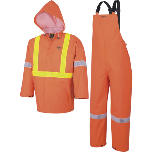 R85 Element FR FR 3-Piece Safety Rain Suit, Small, High Visibility Orange Ontario Safety Products