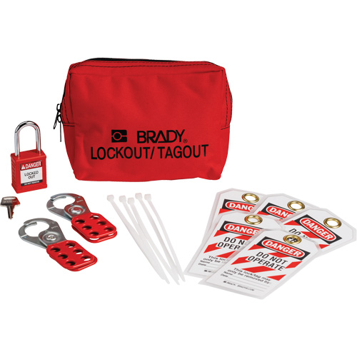 Lockout Tagout Kit with Nylon Safety Padlock in Pouch, Electrical Kit, 14 Components Ontario Safety Products
