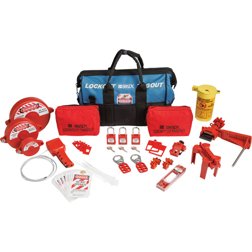 Lockout Tagout Kit with Nylon Safety Lockout Padlocks in Duffel Bag, Electrical/Valve Kit, 31 Components Ontario Safety Products