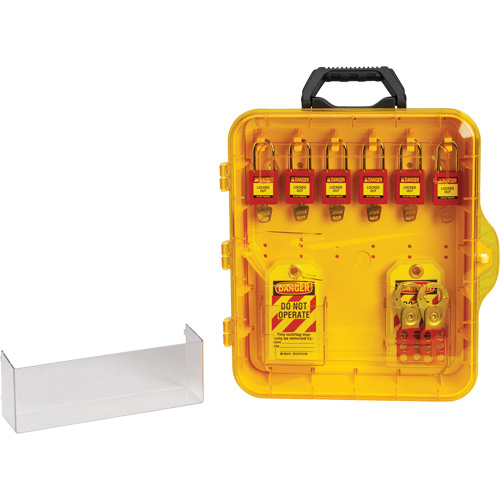 Lockout Station with Keyed Different Nylon Safety Lockout Padlocks, Plastic Padlocks, 6 Padlock Capacity, Padlocks Included Ontario Safety Products
