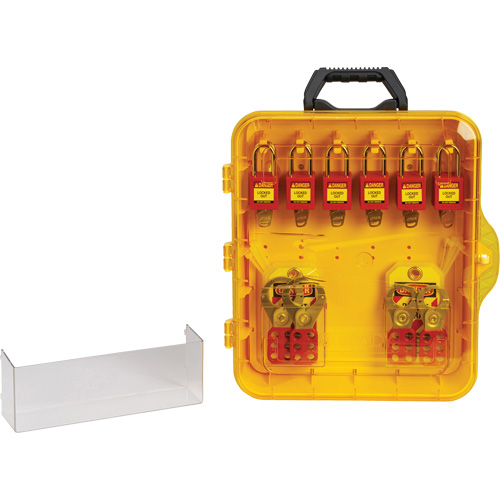 Lockout Station with Keyed Different Nylon Safety Lockout Padlocks, Plastic Padlocks, 12 Padlock Capacity, Padlocks Included Ontario Safety Products