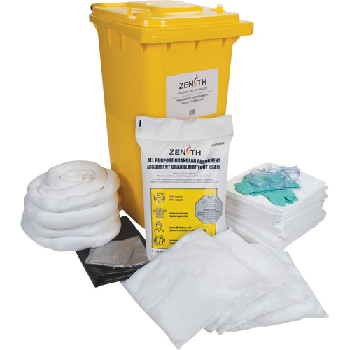 Trousse contre les d&eacute;versements, Huile seulement, Bac, Absorbance de 63 gal. US Ontario Safety Products