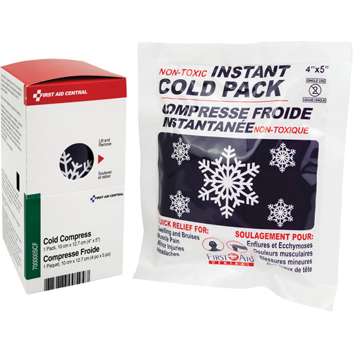 Recharge de compresses instantan&eacute;es SmartCompliance, Froid, Utilisation unique, 4" x 5" Ontario Safety Products
