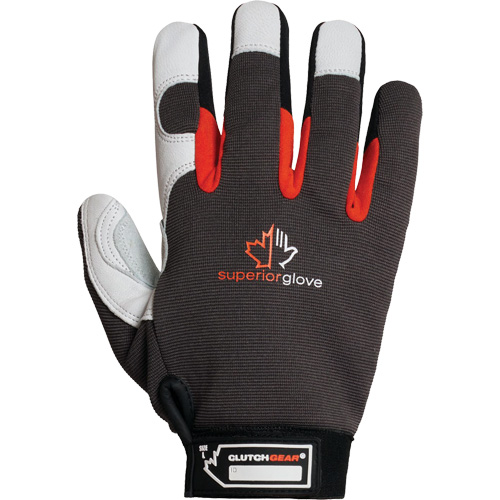 Clutch Gear&reg; Thinsulate Mechanic's Gloves, Grain Goatskin/Split Leather Palm, Size Small/7 Ontario Safety Products
