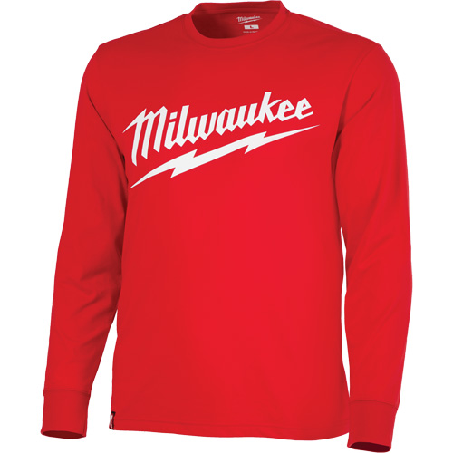 Heavy-Duty Long-Sleeved T-Shirt with Milwaukee&reg; Logo, Men's, Small, Red Ontario Safety Products