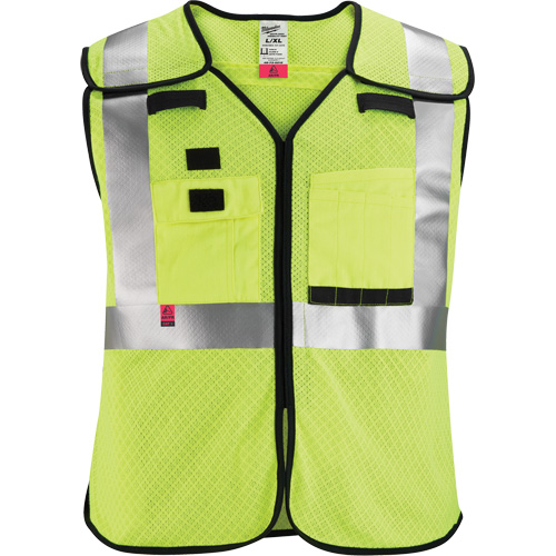 Breakaway Mesh Safety Vest, Black/High Visibility Lime-Yellow, Medium/Small Ontario Safety Products