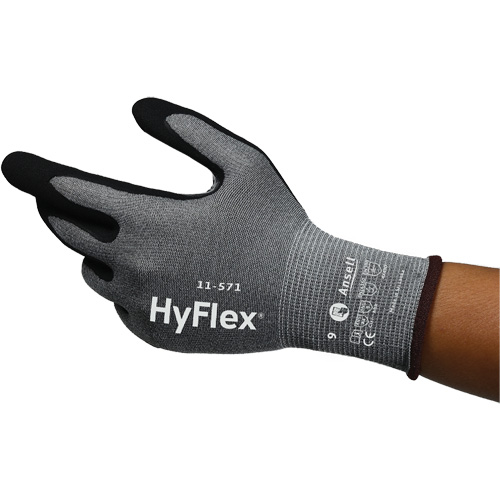Gants anti-coupures HyFlex 11-571, Taille 5, Calibre 15, Rev&ecirc;tement Nitrile, Enveloppe en Nylon/PEHP/Spandex, ASTM ANSI niveau A4/EN 388 niveau D Ontario Safety Products
