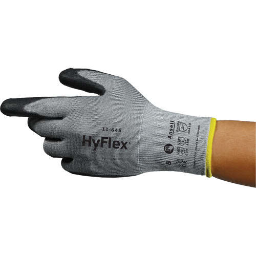 Gants anti-coupures HyFlex 11-645, Taille 5, Calibre 13, Rev&ecirc;tement Polyur&eacute;thane, Enveloppe en Intercept, ASTM ANSI niveau A4/EN 388 niveau D Ontario Safety Products