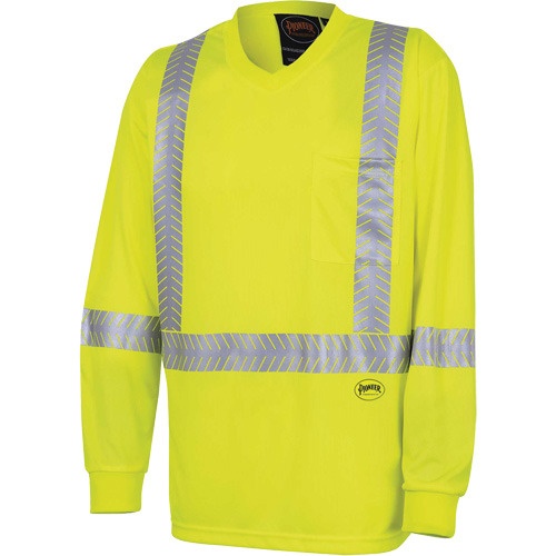 6905A Chandail de s&eacute;curit&eacute; &agrave; manches longues ultra respirant et ultra frais, T-petit, Jaune lime haute visibilit&eacute; Ontario Safety Products