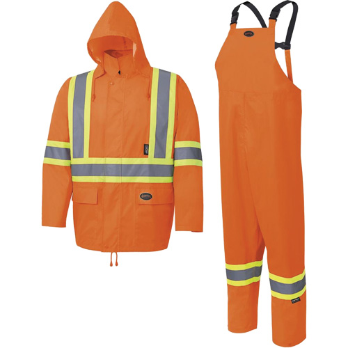 5618 Combinaison de pluie 150D, Polyester/Polyur&eacute;thane, Petit, Orange haute visibilit&eacute; Ontario Safety Products