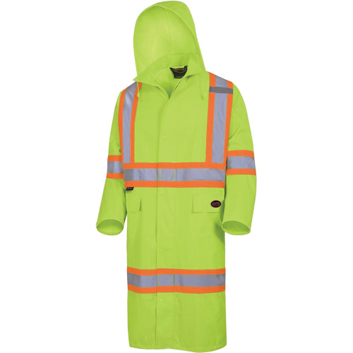 5631 Manteau long imperm&eacute;able The Rock 300D, Polyester, Petit, Jaune lime haute visibilit&eacute; Ontario Safety Products