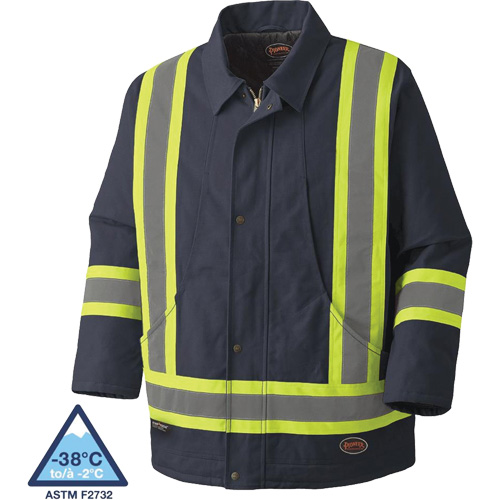 5535A Quilted Duck Parka, Navy Blue, Small Ontario Safety Products