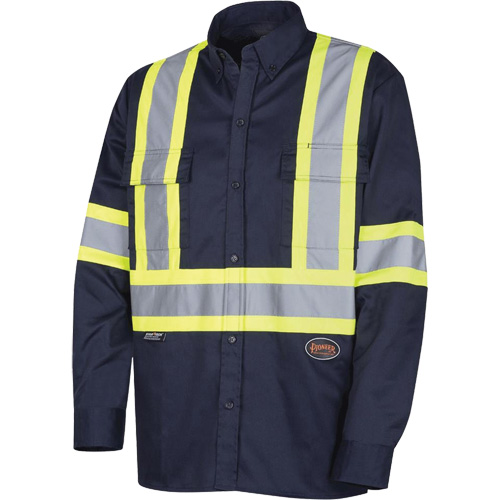 4414 Chemise de travail, Poly-coton, Petit, Bleu marin Ontario Safety Products