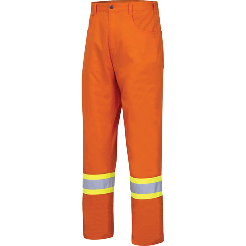 4461 Ultra-Cool Safety Pants, Cotton, 30, High Visibility Orange Ontario Safety Products