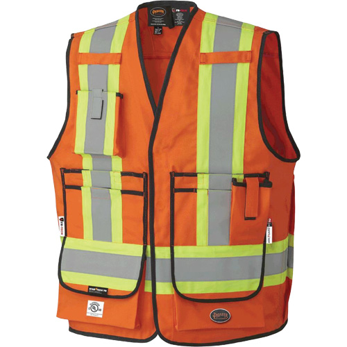 7732 Veste d'arpenteur ignifuge et r&eacute;sistant aux arcs &eacute;lectriques FR-Tech, Petit, Orange haute visibilit&eacute;, 9,7 cal/cm² Ontario Safety Products
