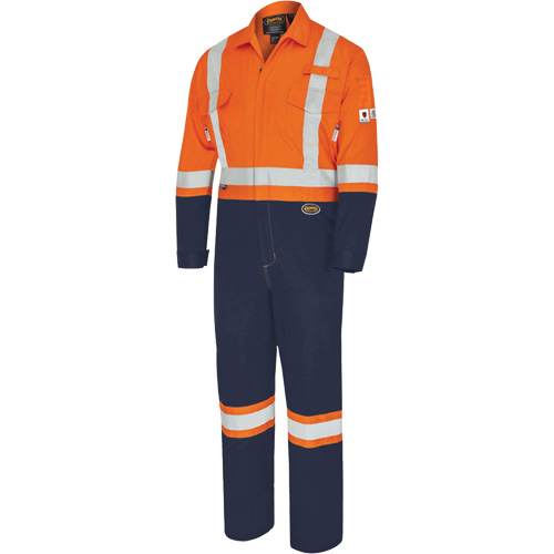7702BB Combinaison de s&eacute;curit&eacute; FR-Tech 2 tons, Taille 36, Bleu marin/Orange, 10 cal/cm² Ontario Safety Products