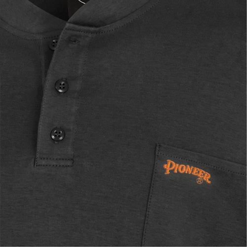 332 Chandail Henley en tricot interlock ignifuge, Petit, Noir Ontario Safety Products
